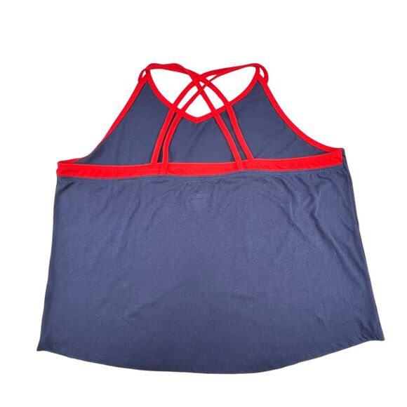 Fanatics Top 3X Blue Atlanta Braves Game Day Barrel It Up Sporty Cross Back Tank - Picture 6 of 7